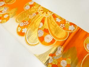 アンティーク　花模様織出し袋帯（材料）